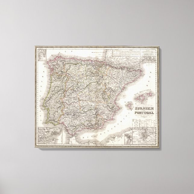 Spanien, Portugal Leinwanddruck (Vorderseite)