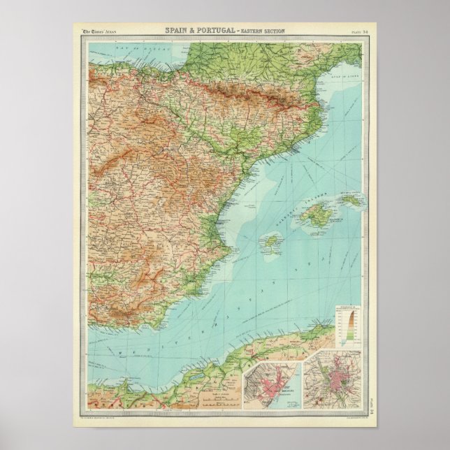 Spanien/Portugal - Ostteil Poster (Vorne)