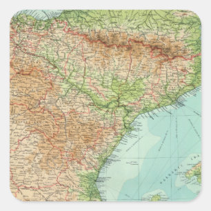 Spanien/Portugal - Ostteil Quadratischer Aufkleber