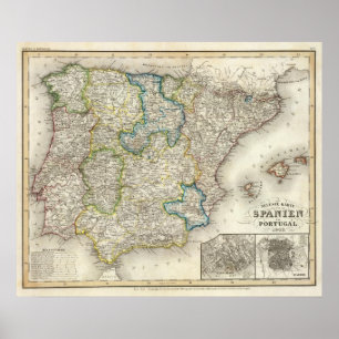 Spanien, Portugal Poster