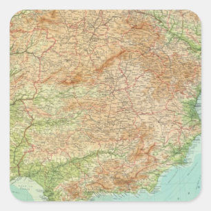 Spanien, Portugal Quadratischer Aufkleber