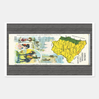 Spanien Portugal Spanien Portugaal, Vintage Rechteckiger Aufkleber