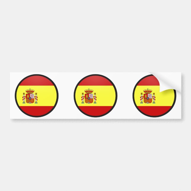 Spanien-Qualität Flaggen-Kreis Autoaufkleber (Vorne)