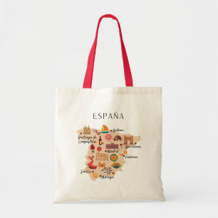 Spanien-Reisekarte (einseitig bedruckt) Tragetasche