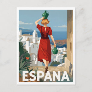 Spanien-Reiseposter: Andalusische Dorfbewohnerin Postkarte