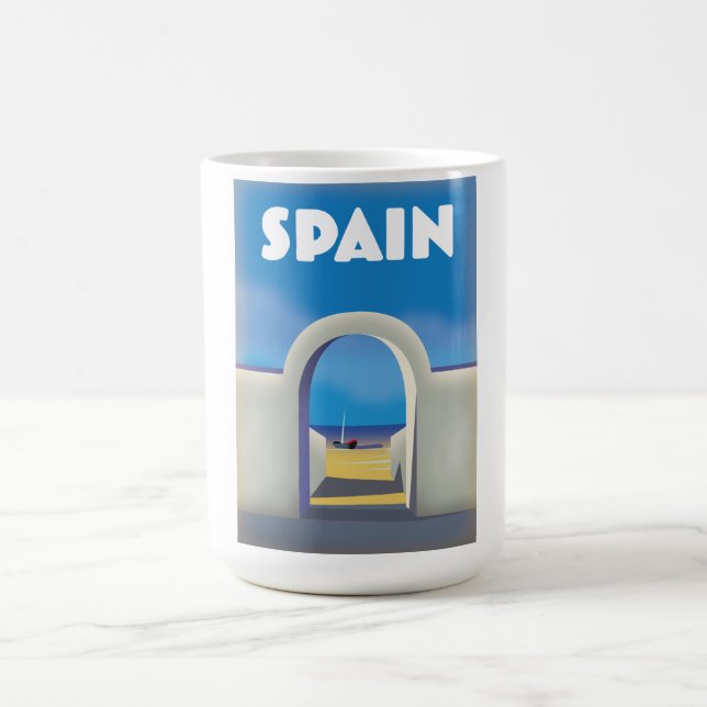 Spanien Retro-Urlaub Kunst Kaffeetasse (Mittel)