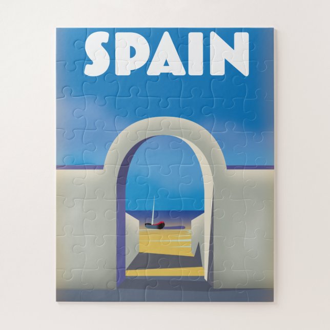 Spanien Retro-Urlaub Kunst Puzzle (Vertikal)
