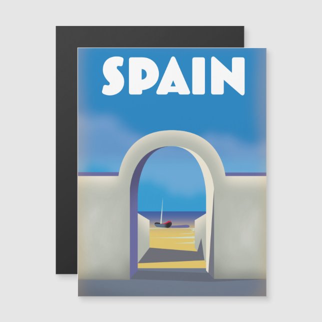 Spanien Retro Vacation art Magnetkarte (Vorne/Hinten)