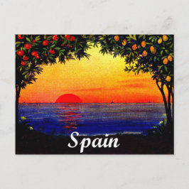 Spanien, romantischer Sonnenuntergang am Strand, V Postkarte