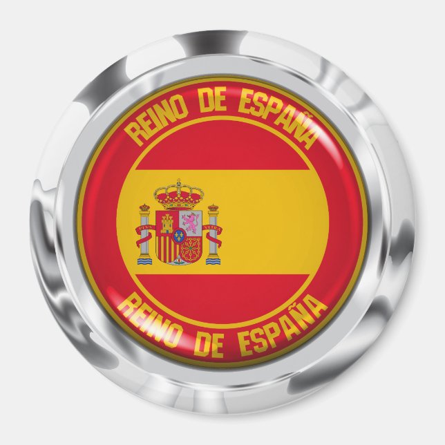 Spanien Runde Emblem Magnet (Vorne)