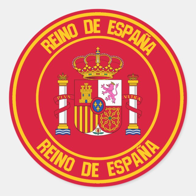 Spanien Runde Emblem Runder Aufkleber (Vorderseite)