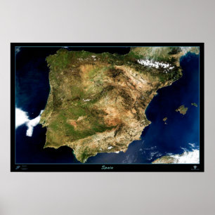 Spanien-Satellitenplakat Poster
