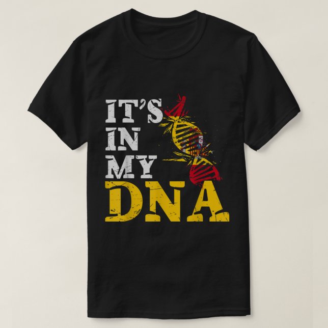 Spanien Seine in meiner DNA Spanische Flagge Españ T-Shirt (Design vorne)