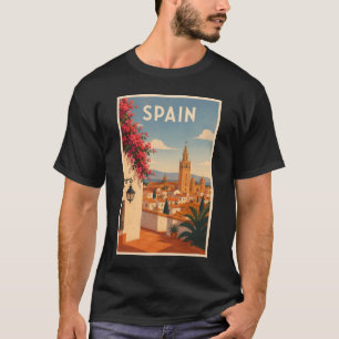 Spanien Sevilla Illustration Reise Kunst Vintage T-Shirt