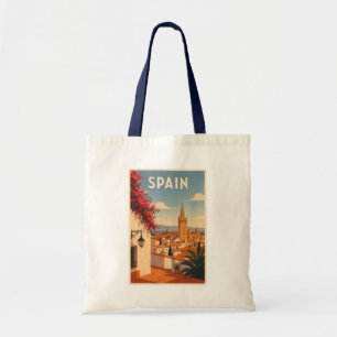 Spanien Sevilla Illustration Reise Kunst Vintage Tragetasche