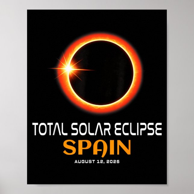 Spanien Sonnenfinsternis 2026 Totalität 12. August Poster (Vorne)