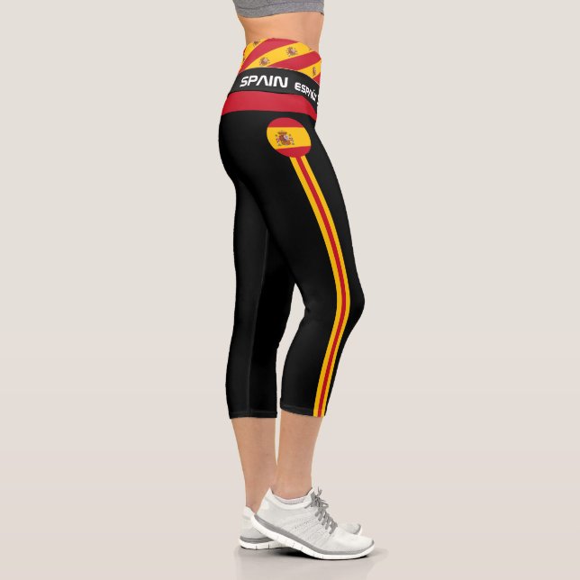 Spanien & Spanien Flag Mode, Fitness, Sporthafen Capri Leggings (Rechts)