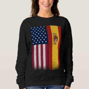 Spanien Spanisch Amerikanische Flaggen Stolz USA S Sweatshirt