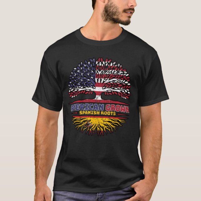 Spanien Spanisch USA USA Vereinigte Staaten Tree T-Shirt (Vorderseite)