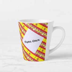 Spanien Spanische Flagge gekachelt Personalisiert Milchtasse