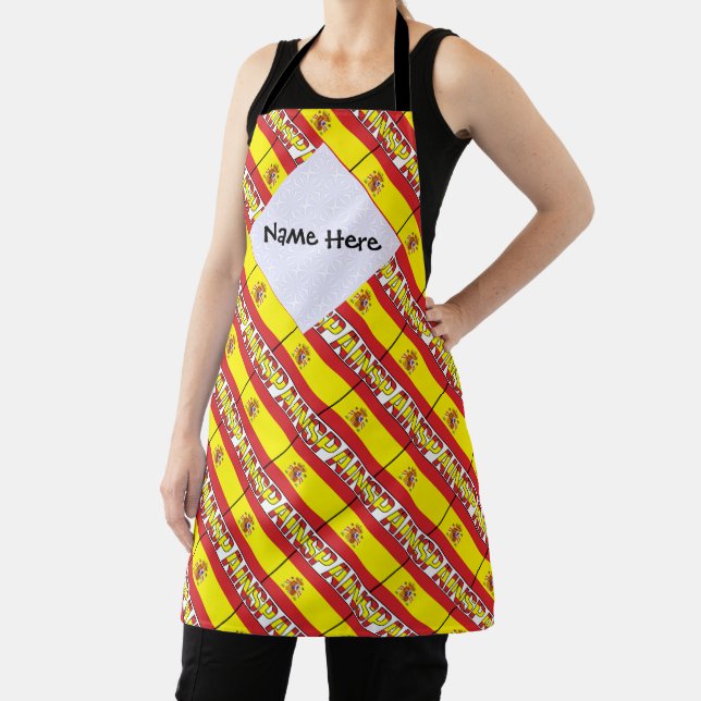 Spanien Spanische Flagge gekachelt Personalisierte Schürze (InSitu)