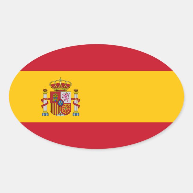 Spanien - Spanische Flagge Ovaler Aufkleber (Vorderseite)