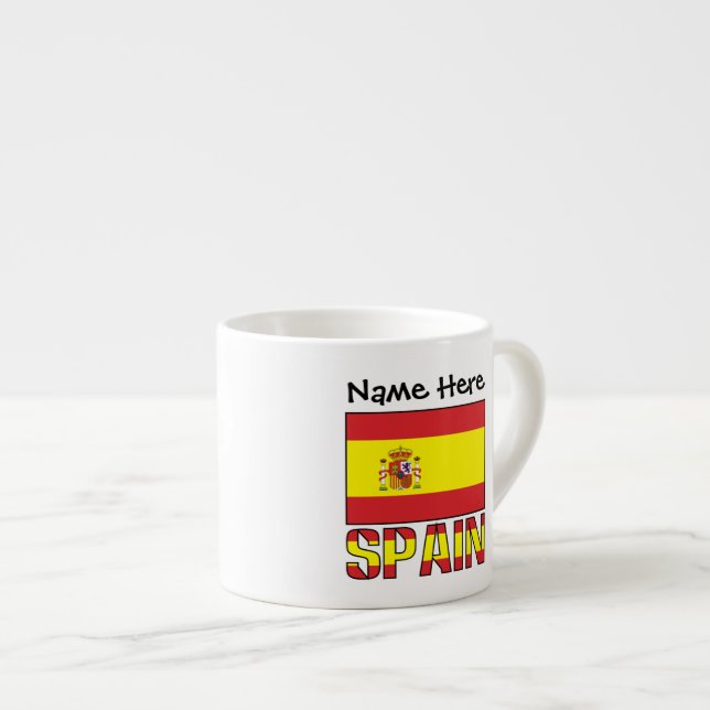 Spanien - Spanische Flagge Personalisiert Espressotasse (Vorderseite Rechts)