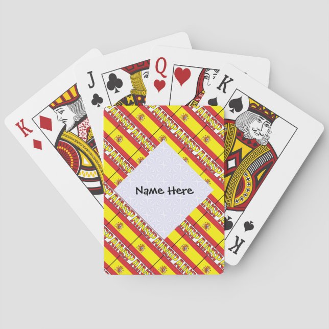 Spanien - Spanische Flagge Personalisiert Spielkarten (Rückseite)