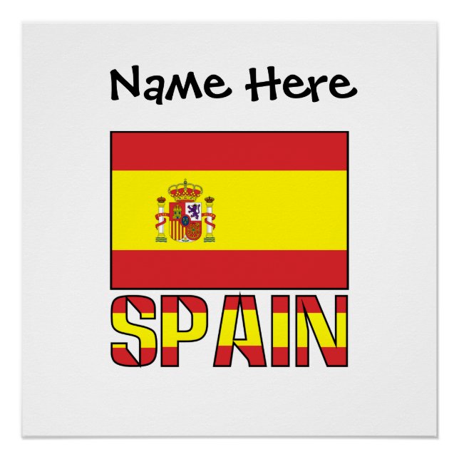 Spanien Spanische Flagge Schwarze Personalisierung Poster (Vorderseite)