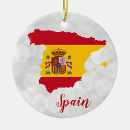 Spanien - Spanische Flagge - Weihnachtszeit Keramik Ornament