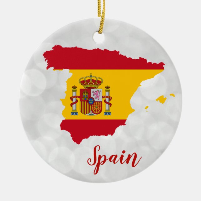 Spanien - Spanische Flagge - Weihnachtszeit Keramik Ornament (Vorne)