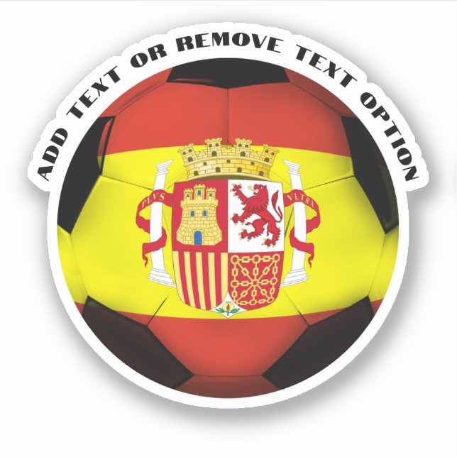 Spanien - Spanischer Fußballball unter der Flagge Aufkleber (Vorderseite)