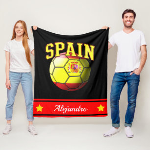 Spanien - Spanischer Fußballball unter der Flagge Fleecedecke