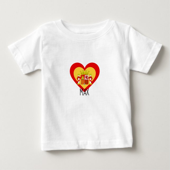 Spanien/spanisches Flagge-inspiriertes Herz Baby T-shirt (Vorderseite)