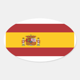 Spanien-Staatsflagge-Oval-Aufkleber Ovaler Aufkleber