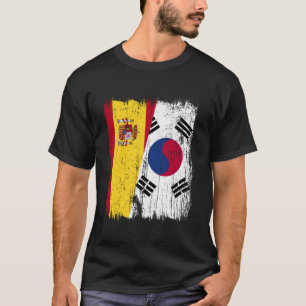 Spanien Südkorea Halb Flagge Spanisch Südkoreanisc T-Shirt