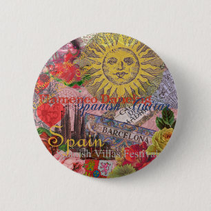 Spanien Sunshine Spanischer Urlaub Button