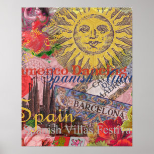 Spanien Sunshine Spanischer Urlaub Poster