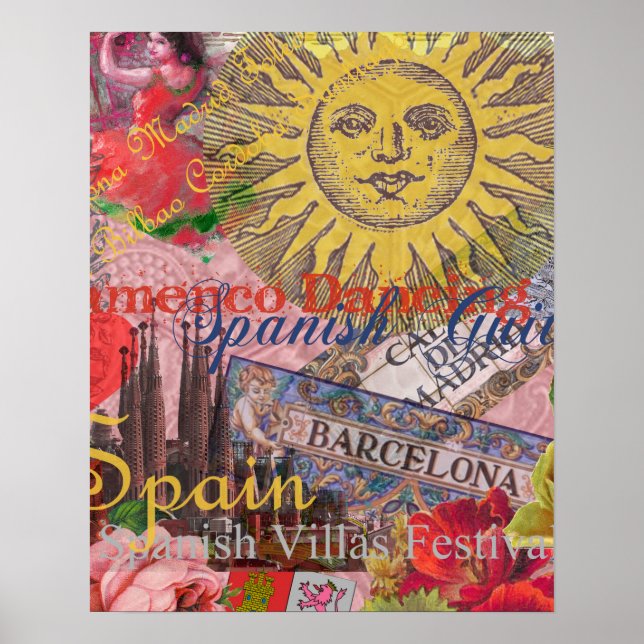 Spanien Sunshine Spanischer Urlaub Poster (Vorne)