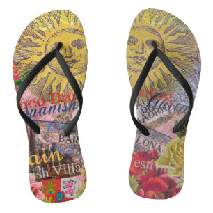 Spanien Sunshine Spanish Travel Art Flip Flops