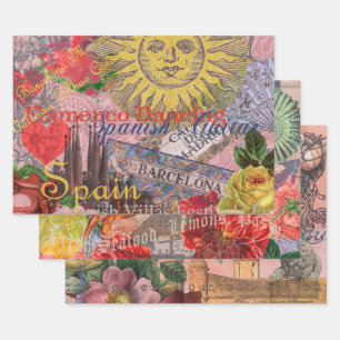 Spanien Sunshine Spanish Travel Art Geschenkpapier Set