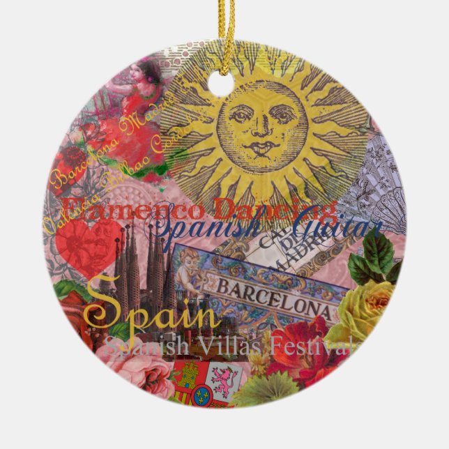 Spanien Sunshine Spanish Travel Art Keramik Ornament (Vorne)