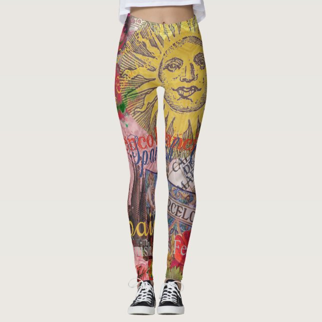 Spanien Sunshine Spanish Travel Art Leggings (Vorderseite)