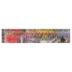 Spanien Sunshine Spanish Travel Art Namensplakette