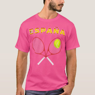 Spanien Tennis Ball Racket Country Flag Spielplatz T-Shirt