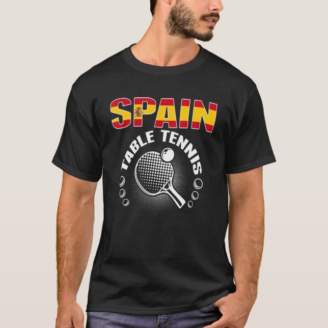 Spanien Tischtennis unterstützt Spanisches Ping Po T-Shirt (Vorderseite)