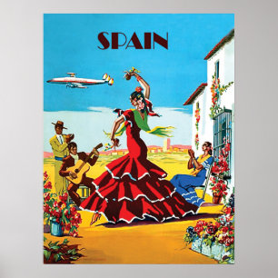 Spanien, traditionelle Tanz- und Musikbranche, Vin Poster
