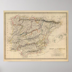 Spanien u. Portugal Poster