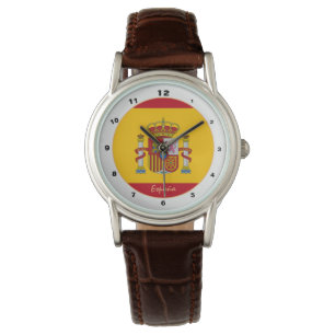 Spanien Uhr, patriotisch, spanische Flagge / Desig Armbanduhr