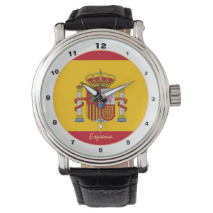 Spanien Uhr, spanische Flagge, patriotische / spor Armbanduhr